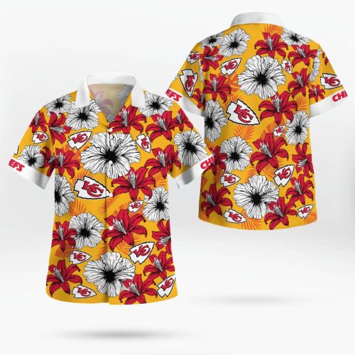 Kansas City Chiefs Flower Tropical Floral Aloha Hawaiian Shirt