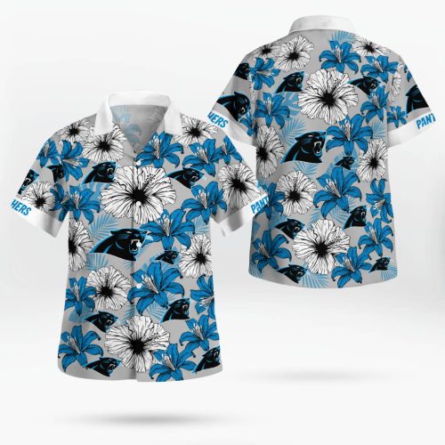 Carolina Panthers Flower Tropical Floral Aloha Hawaiian Shirt