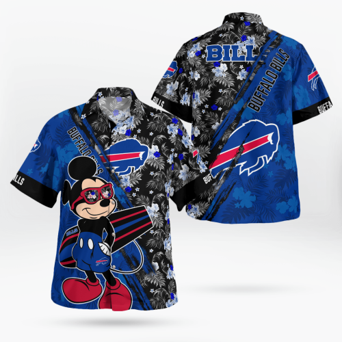 Buffalo Bills Mickey Mouse Floral Short Sleeve Hawaii Shirt