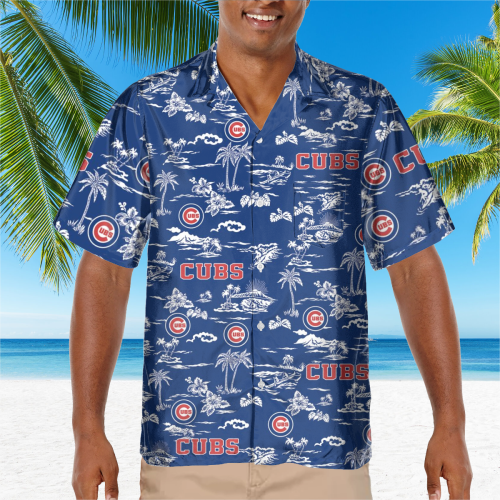 Chicago Cubs Tropical AOP Pocket Hawaiian Shirt – Official MLB Merchandise