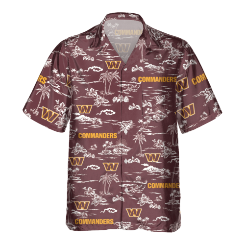 Washington Commanders Tropical AOP Pocket Hawaiian Shirt