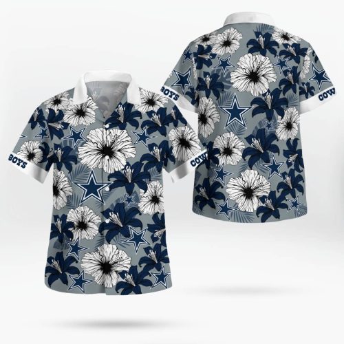 Dallas Cowboys Flower Tropical Floral Aloha Hawaiian Shirt