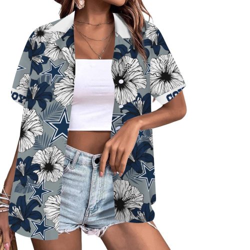Dallas Cowboys Flower Tropical Floral Aloha Hawaiian Shirt
