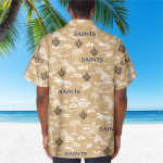 New Orleans Saints Tropical AOP Pocket Hawaiian Shirt New Orleans Saints Tropical AOP Pocket Hawaiian Shirt