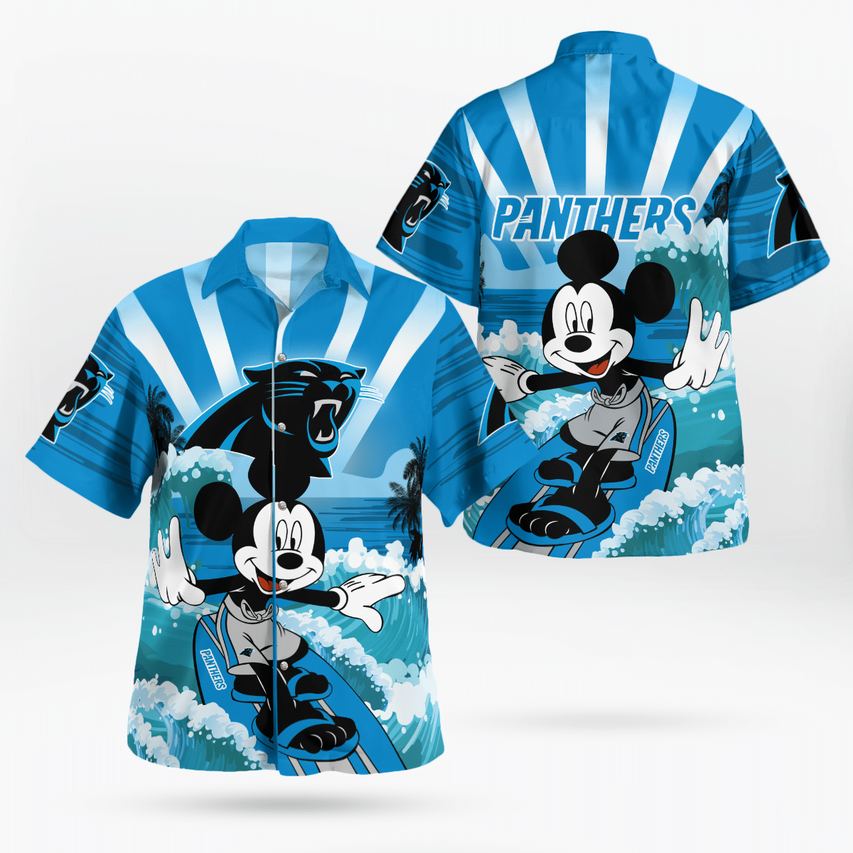 Carolina Panthers and Mickey Mouse Hawaii Shirt Carolina Panthers and Mickey Mouse Hawaii Shirt