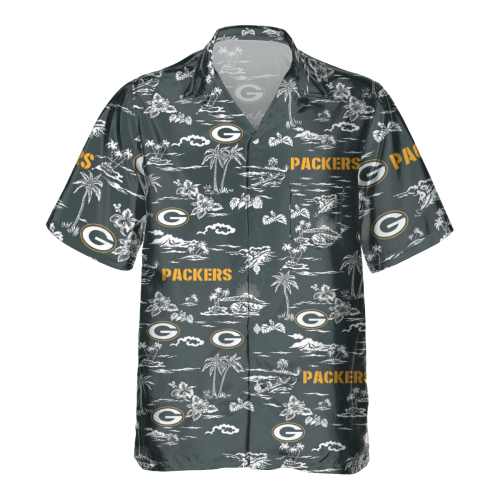 Green Bay Packers Tropical AOP Pocket Hawaiian Shirt