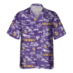 Minnesota Vikings Tropical AOP Pocket Hawaiian Shirt