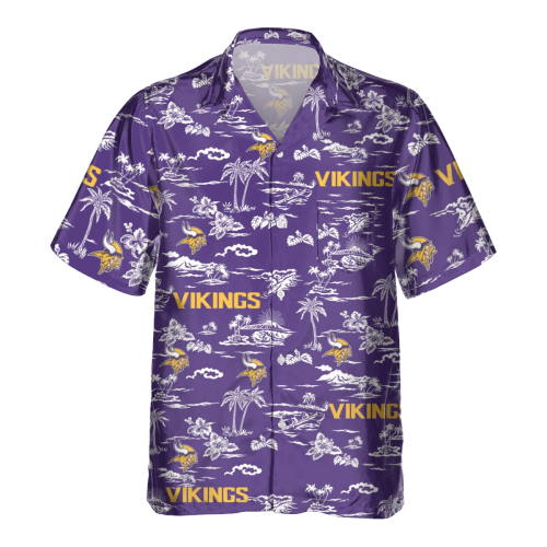 Minnesota Vikings Tropical AOP Pocket Hawaiian Shirt