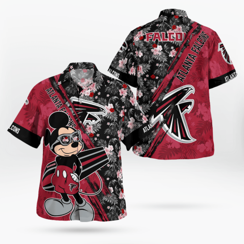 Atlanta Falcons Mickey Mouse Floral Short Sleeve Hawaii Shirt