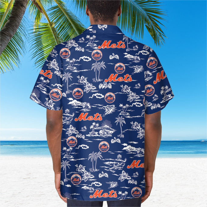 New York Mets Tropical AOP Pocket Hawaiian Shirt – Official MLB Merchandise