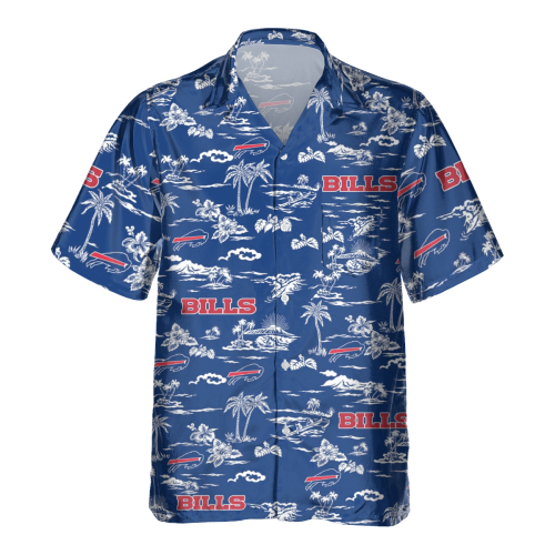 Buffalo Bills Tropical AOP Pocket Hawaiian Shirt