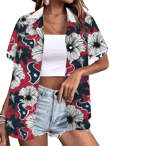 Houston Texans Flower Tropical Floral Aloha Hawaiian Shirt