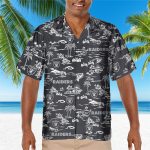 Las Vegas Raiders Tropical AOP Pocket Hawaiian Shirt Las Vegas Raiders Tropical AOP Pocket Hawaiian Shirt
