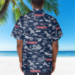 New England Patriots Tropical AOP Pocket Hawaiian Shirt