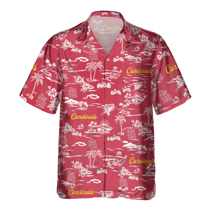 St Louis Cardinals Tropical Hawaiian Shirt with AOP Pocket – Official MLB Merchandise