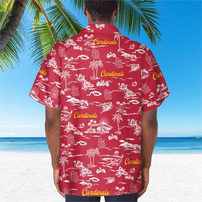 St Louis Cardinals Tropical Hawaiian Shirt with AOP Pocket – Official MLB Merchandise