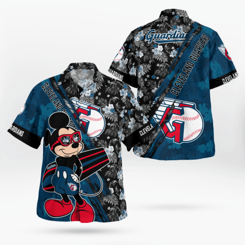 Cleveland Guardians Mickey Mouse Floral Hawaiian Shirt – Summer Style