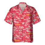 Kansas City Chiefs Tropical AOP Pocket Hawaiian Shirt Kansas City Chiefs Tropical AOP Pocket Hawaiian Shirt