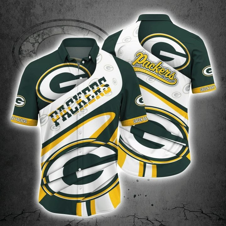 NFL Green Bay Packers New White Fashion Hawaiian Shirt Men & Women Aloha Shirt NFL Green Bay Packers New White Fashion Hawaiian Shirt Men & Women Aloha Shirt
