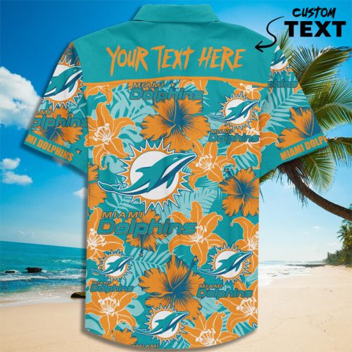 Personalized Miami Dolphins Football Teams Button Up Hawaiian Shirt