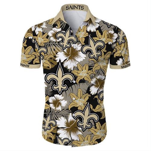 NFL New Orleans Saints Tropical Flower Summer Hawaiian Shirt V2 Men & Women Aloha Shirt