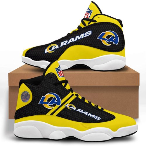 NFL Los Angeles Rams Yellow Black Stripes Air Jordan 13 Shoes