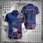 NFL New York Giants Punisher Skull Navy Blue Hawaiian Shirt Men & Women Aloha Shirt