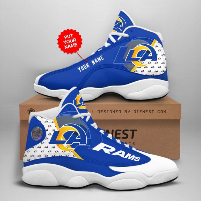 NFL Los Angeles Rams Custom Name Air Jordan 13 Shoes V1