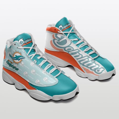 NFL Miami Dolphins Air Jordan 13 Shoes White Aqua Orange
