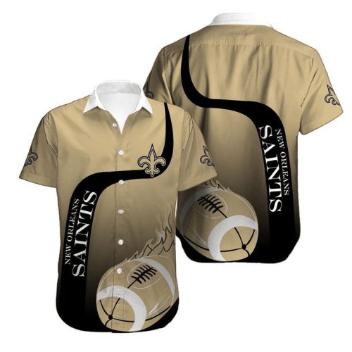 NFL New Orleans Saints Golden Black Ball Hawaiian Shirt Men & Women Aloha Shirt