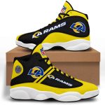 NFL Los Angeles Rams Yellow Black Stripes Air Jordan 13 Shoes
