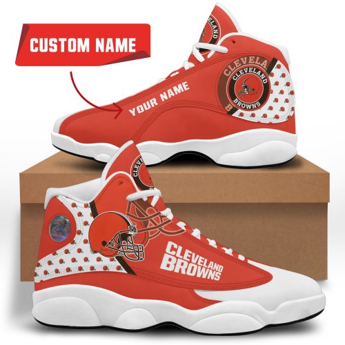 NFL Cleveland Browns Custom Name Air Jordan 13 Shoes V1