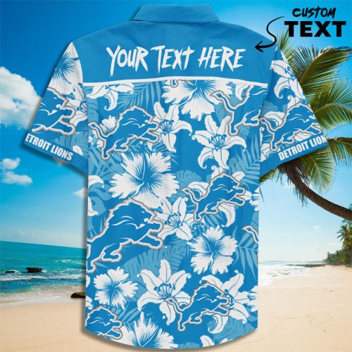 Personalized Detroit Lions Football Teams Button Up Hawaiian Shirt