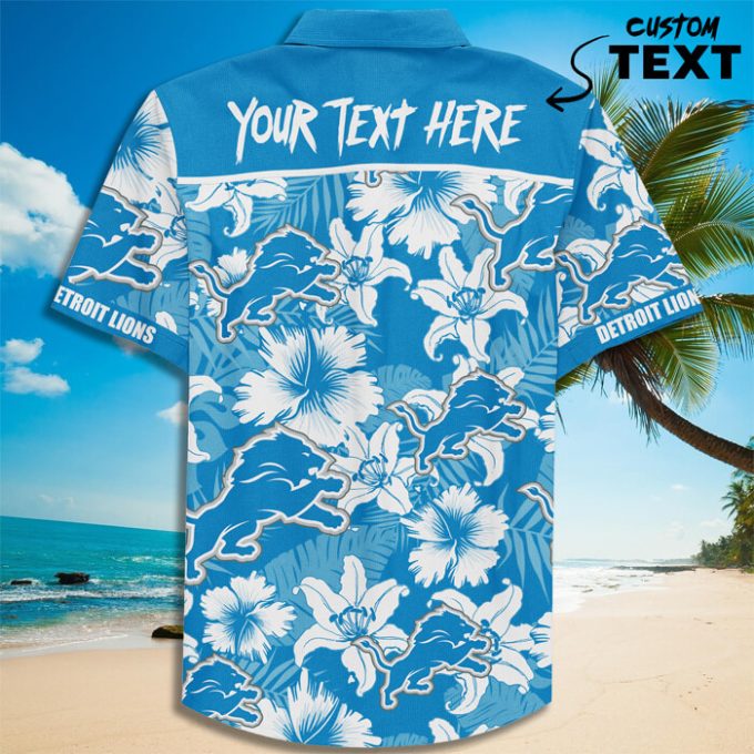Personalized Detroit Lions Football Teams Button Up Hawaiian Shirt