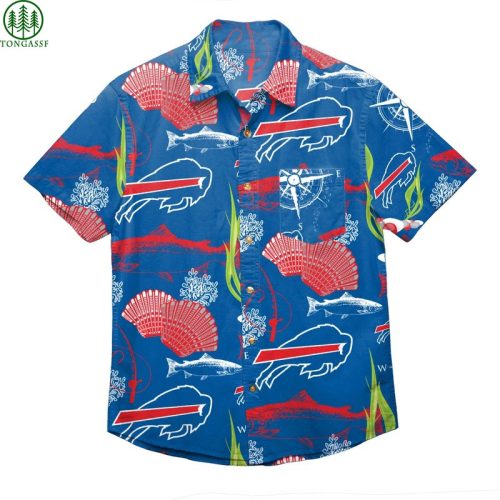 Nfl Buffalo Bills Floral Button Up Hawaiian Shirt