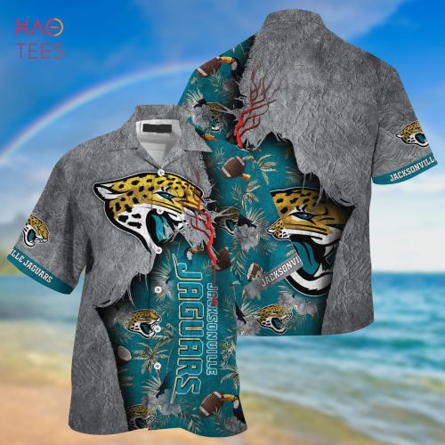 NFL Jacksonville Jaguars Grey Teal Hawaiian Shirt Men & Women Aloha Shirt