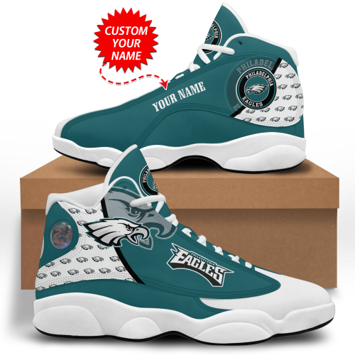 NFL Philadelphia Eagles Custom Name Air Jordan 13 Shoes V4