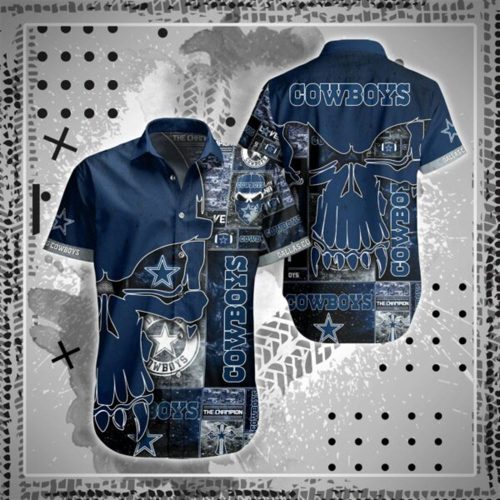 Dallas CowboysNFL Skull Hawaiian Shirt