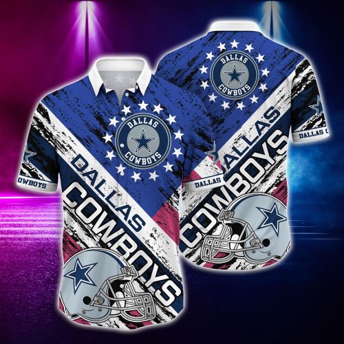 Dallas CowboysNFL Rugby Helmet Hawaiian Shirt