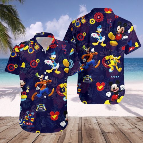 Disney Hawaiian Shirt Tropical Print