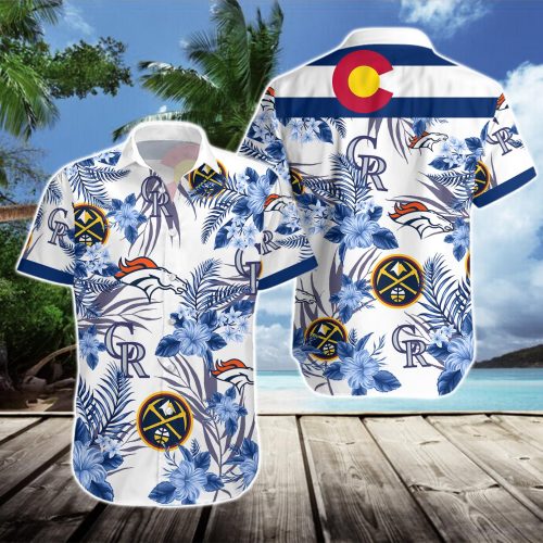 Denver BRONCOS NUGGETS ROCKIES Hawaiian Shirt Gift – Colorado Sports Fan Apparel