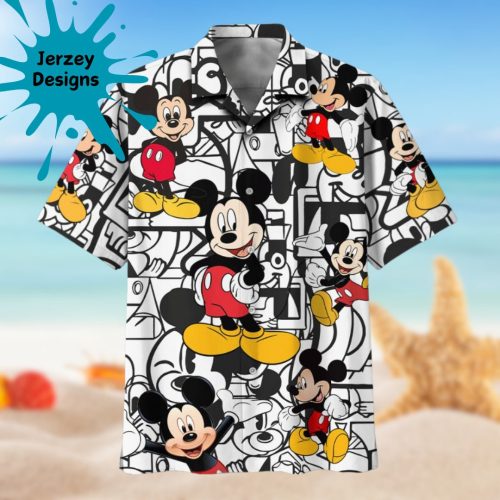 Mickey Mouse Hawaiian Shirt: Funny Disney Print for Men & Youth – Perfect Summer Beach Gift for Party Valentine s Birthday