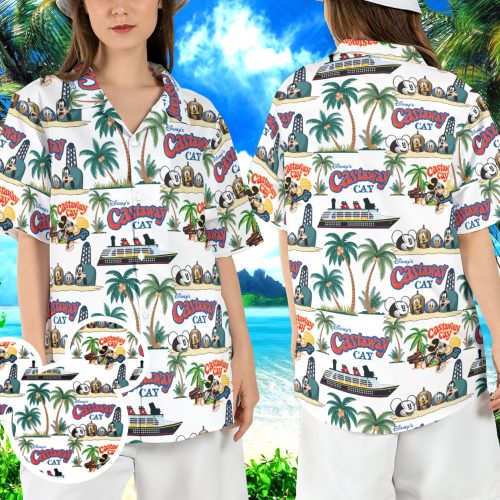 Disneyland Castaway Cay Cruise Hawaiian Shirt - Mickey & Friends Beach Hawaii Aloha Shirt for Summer Cruise