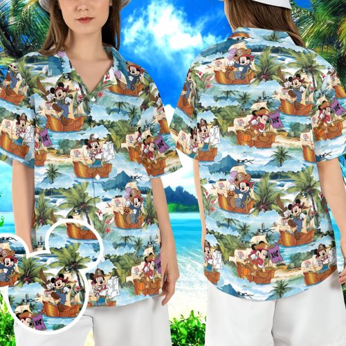 Mickey Pirate of the Caribbean Hawaiian Shirt - Disneyland Pirate Life Aloha Shirt for Pirate Cruise
