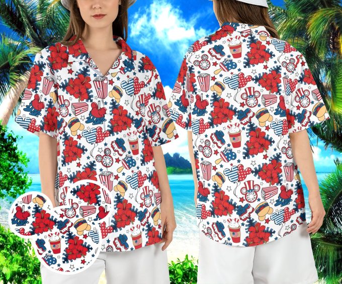 Disneyland Snacks Independence Day Hawaiian Shirt – Patriotic Mickey 4th of July Aloha Shirt