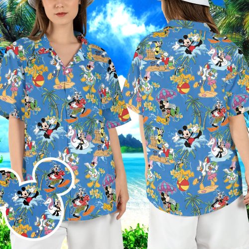 Mickey and Friends Beach Hawaiian Shirt - Disneyland Vacation Aloha Shirt