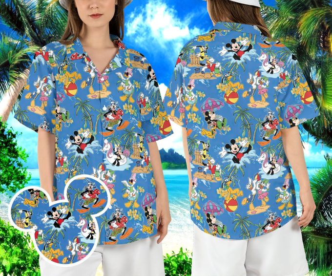Mickey and Friends Beach Hawaiian Shirt – Disneyland Vacation Aloha Shirt