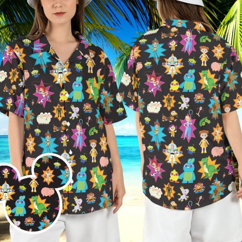 Disney Pixar Toy Story Hawaiian Shirt - Cartoon Friends Aloha Shirt for WDW Magic Kingdom