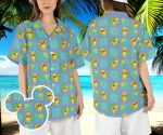 Pooh Bees and Blossoms Hawaiian Shirt – Winnie the Pooh Beach Aloha Disneyland Vacation Mode Button Shirt
