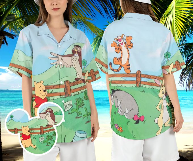 Winnie the Pooh and Pals Hawaiian Aloha Shirt – Disneyland Button Beachwear